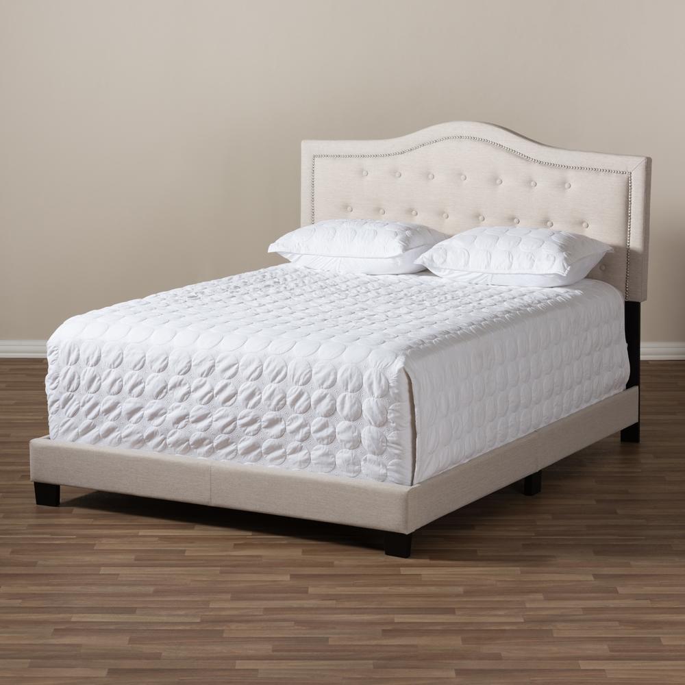 The Bedroom Emporium Baxton Studio Emerson Modern and Contemporary LIght Beige Fabric Upholstered Bed