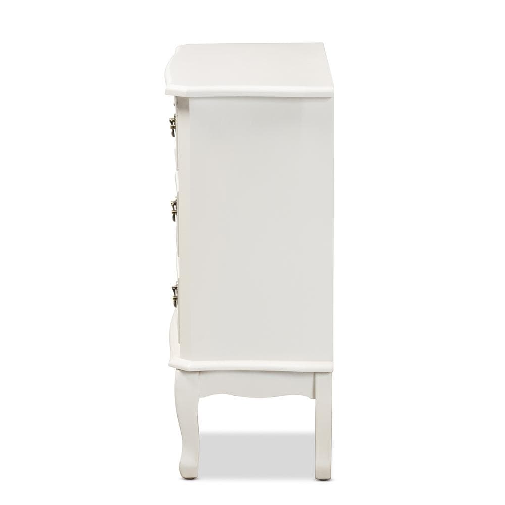 Baxton Studios Dresser Baxton Studio Gabrielle Traditional French Country Provincial White-Finished 3-Drawer Wood Dresser