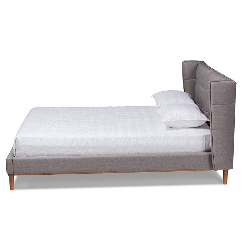 Baxton Studios Bed Baxton Studio Gretchen  Gray Queen Wingback Platform Bed