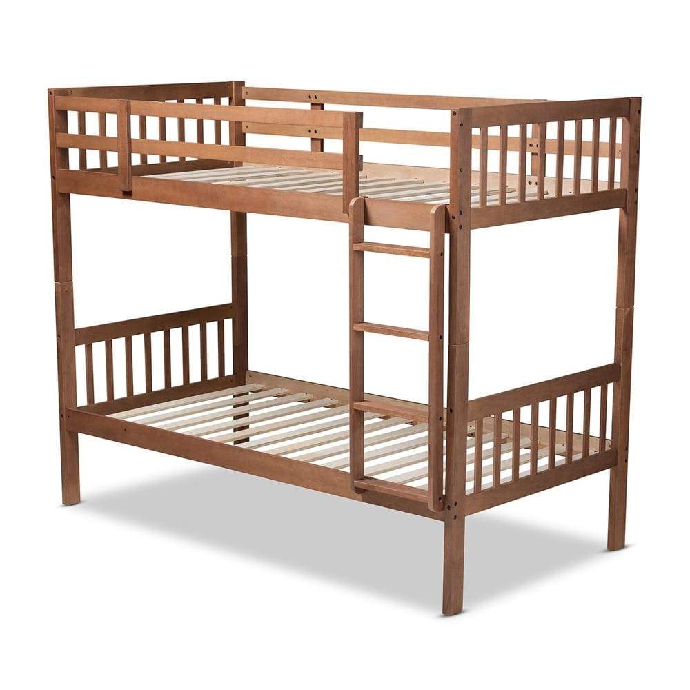 Baxton Studios Bunk Bed Baxton Studio Jude Modern and Contemporary Grey Finished Wood Twin Size Bunk Bed