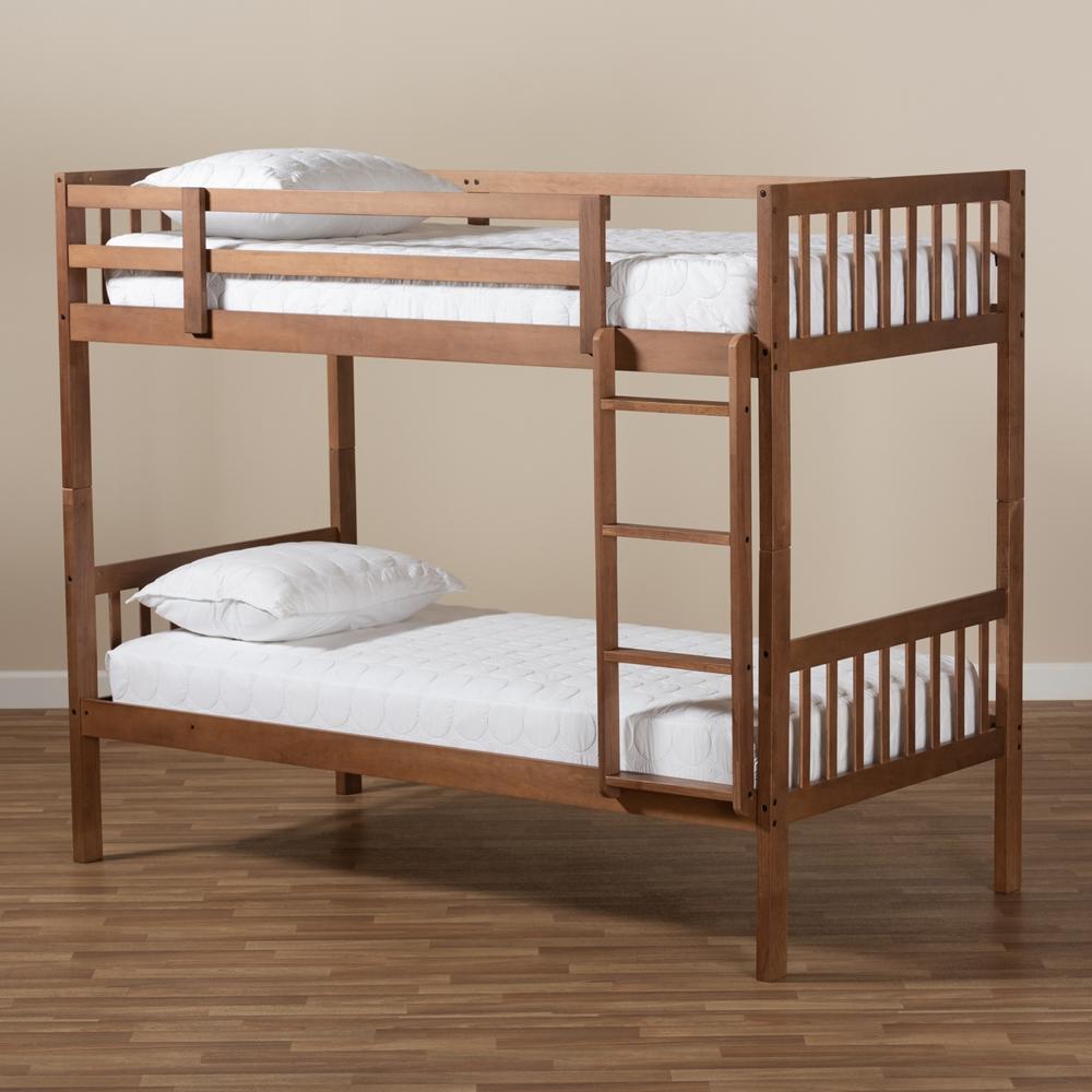 Baxton Studios Bunk Bed Baxton Studio Jude Modern and Contemporary Grey Finished Wood Twin Size Bunk Bed