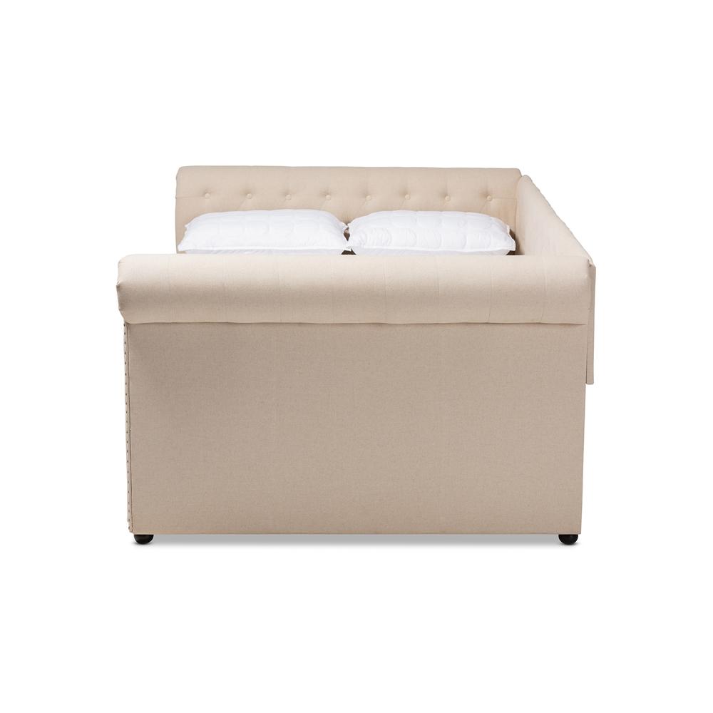 Baxton Studios Daybed Baxton Studio Mabelle Modern and Contemporary Beige Fabric Upholstered Full Size Daybed