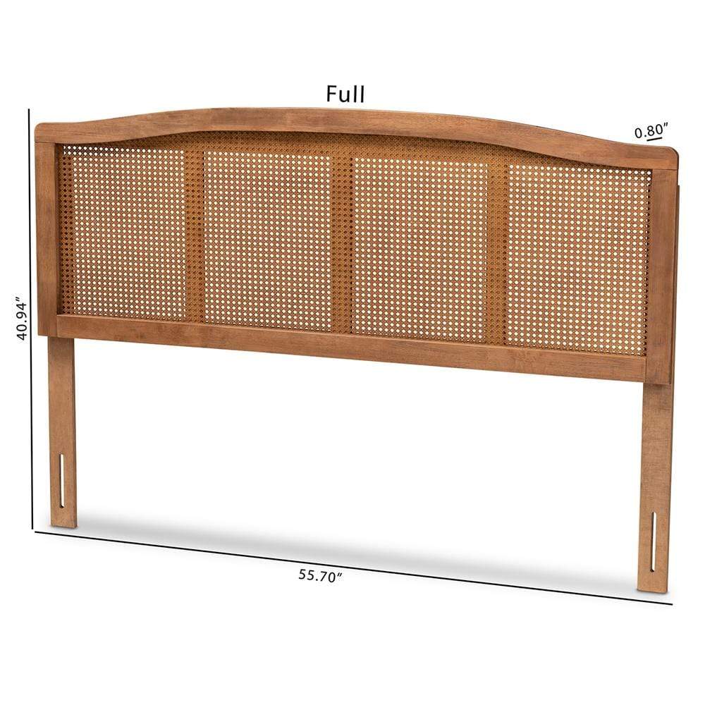 Baxton Studios Headboards Baxton Studio Mareike Mid-Century Modern Wood and Synthetic Rattan Headboard