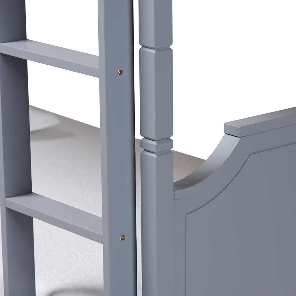 Baxton Studios bunk bed Baxton Studio Mariana Traditional Transitional Grey finished Wood twin Size  Bunk Bed