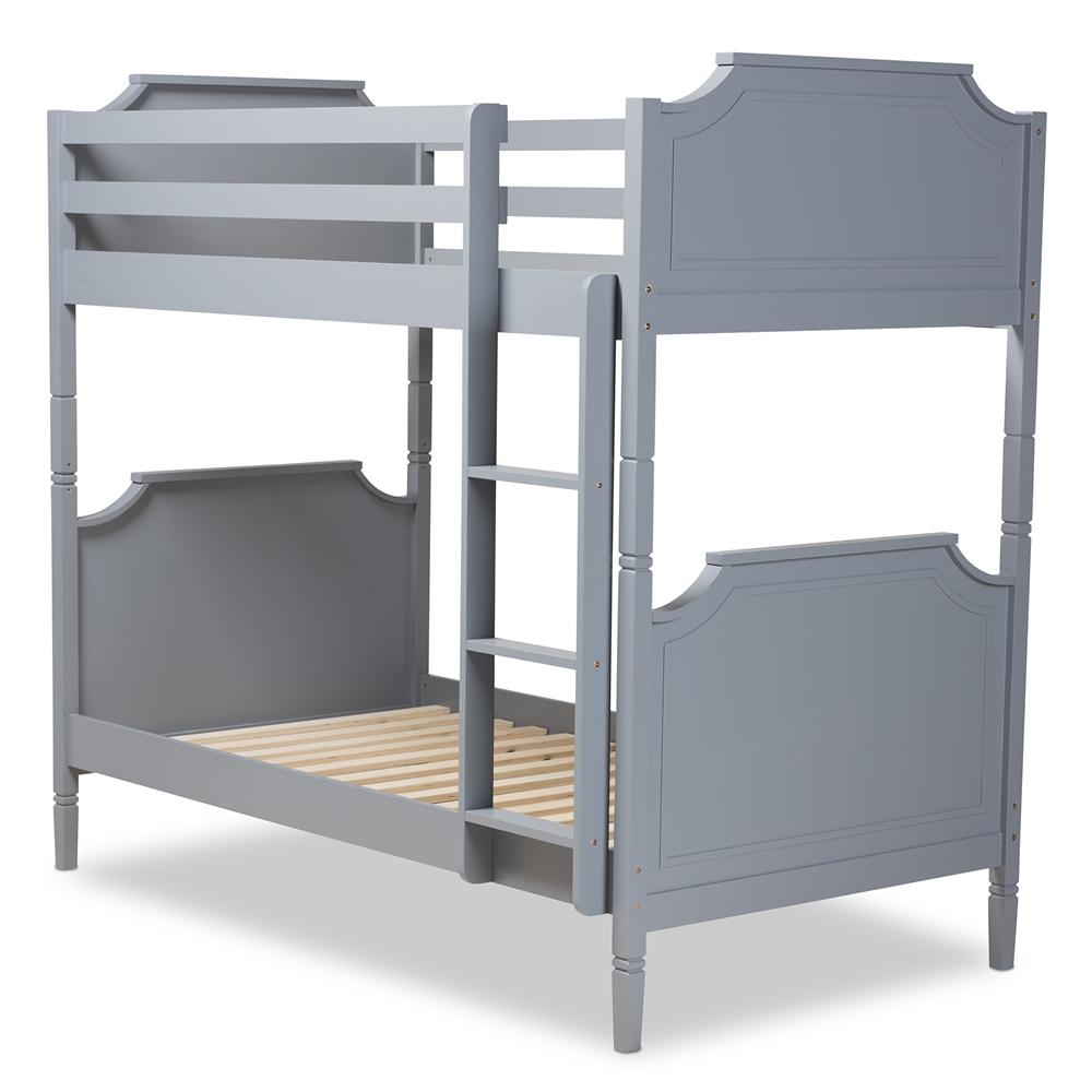 Baxton Studios bunk bed Baxton Studio Mariana Traditional Transitional Grey finished Wood twin Size  Bunk Bed