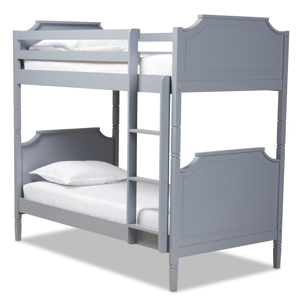 Baxton Studios bunk bed Baxton Studio Mariana Traditional Transitional Grey finished Wood twin Size  Bunk Bed