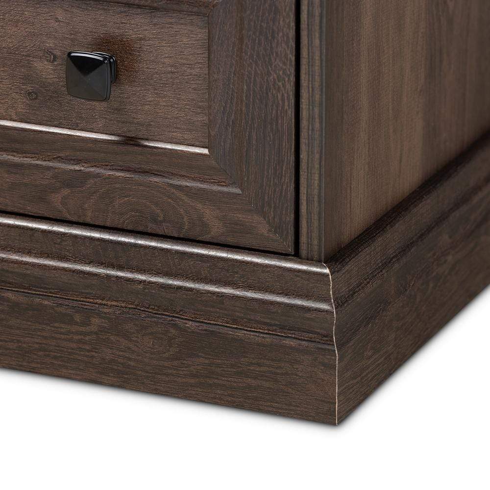 Baxton Studios Chests Baxton Studio Nolan Traditional Transitional Hazel Walnut Brown Finished 5-Drawer Wood Chest