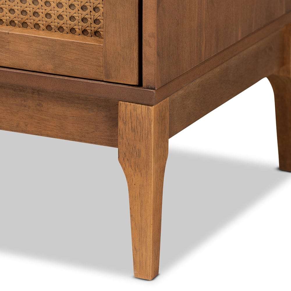 Baxton Studio Baxton Studio Ramiel Mid-Century Modern Ash Walnut Finished Wood and Rattan 6-Drawer Dresser MG9005-Ash Walnut/Rattan-6DW-Dresser