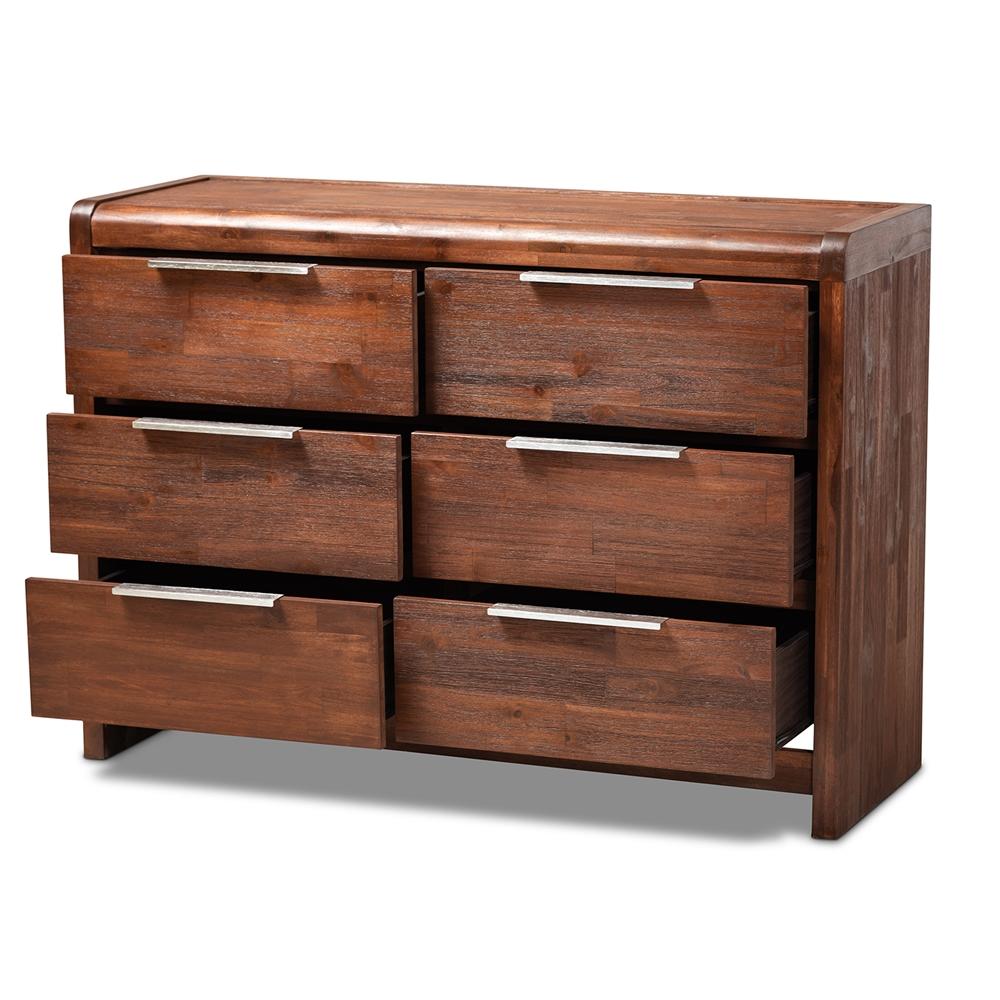 Baxton Studios Dresser Baxton Studio Torres Modern and Contemporary Brown Oak Finished 6-Drawer Wood Dresser