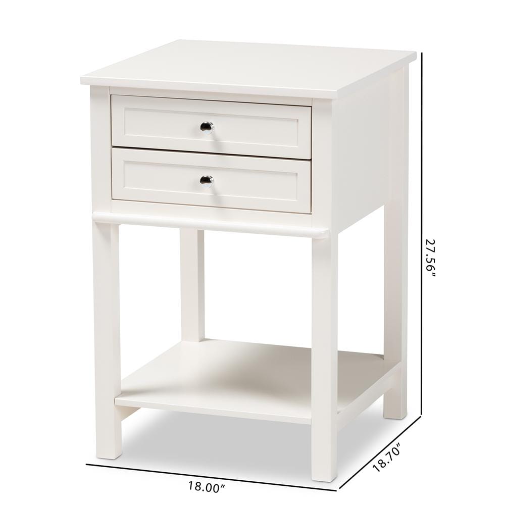 Baxton Studios Night Stand Baxton Studio Willow modern Transitional 2-Drawer Wood Nightstand