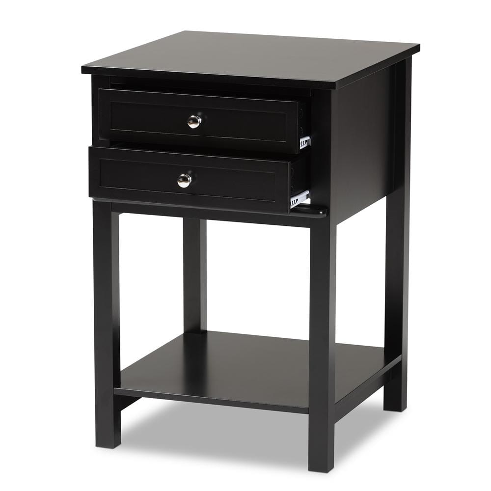 Baxton Studios Night Stand Baxton Studio Willow modern Transitional 2-Drawer Wood Nightstand