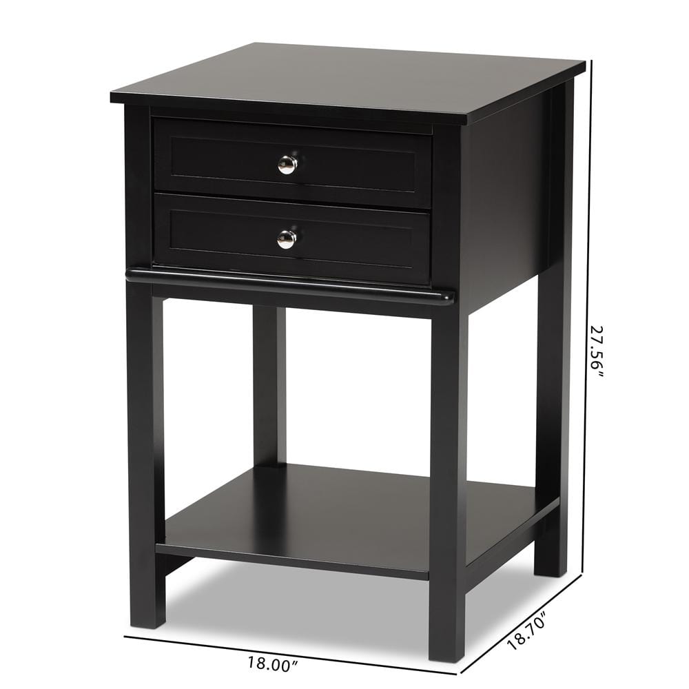 Baxton Studios Night Stand Baxton Studio Willow modern Transitional 2-Drawer Wood Nightstand