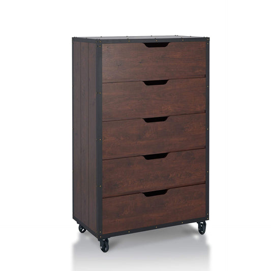 Furniture of America chest Bella Modern Chest in Vintage Walnut Bella Modern Chest in Vintage Walnut