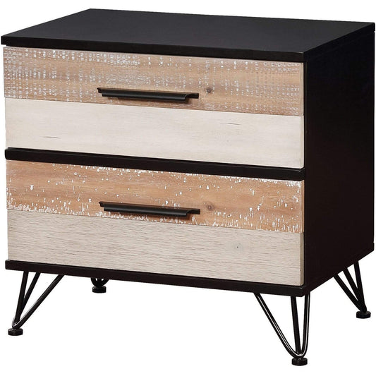 Furniture of America Nightstand Francine Transitional Sawblade Style Nightstand