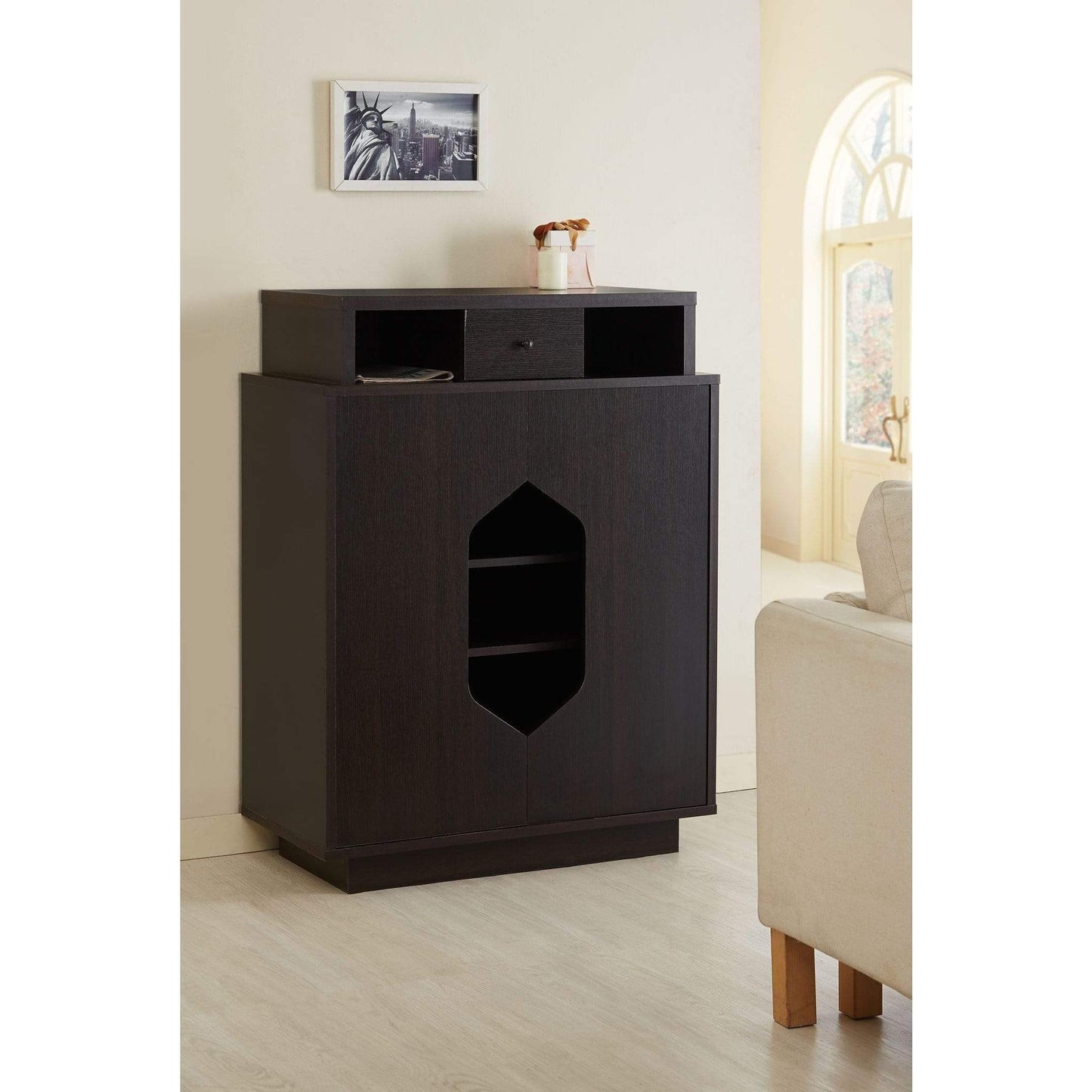 Furniture of America cabinet Espresso Gwenyth Modern Shoe Cabinet in Espresso