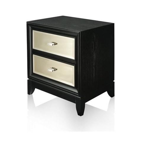 Furniture of America Nightstand Valdez Contemporary Mirrored Panel 2 Drawer Nightstand Valdez Contemporary Mirrored Panel 2 Drawer Nightstand