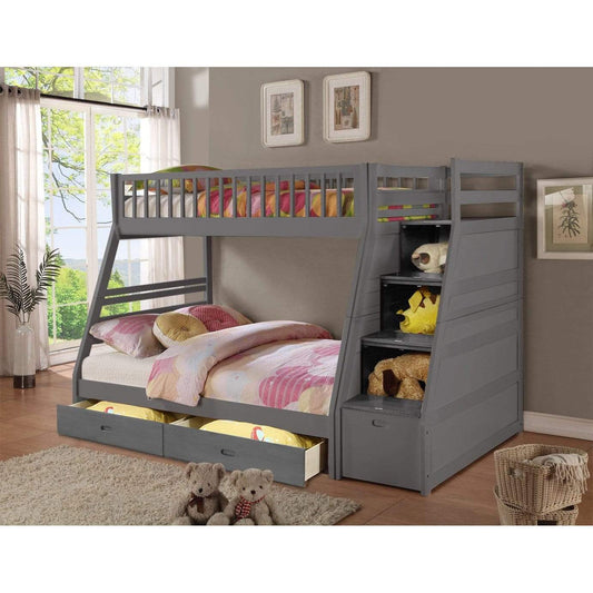 MYCO Bed Merlin Gray Twin over Full Bunkbed